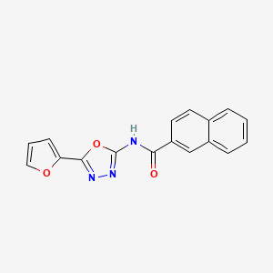 molecular formula C17H11N3O3 B2635797 N-[5-(furan-2-yl)-1,3,4-oxadiazol-2-yl]naphthalene-2-carboxamide CAS No. 851095-46-0