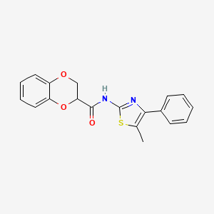 molecular formula C19H16N2O3S B2635824 N-(5-methyl-4-phenyl-1,3-thiazol-2-yl)-2,3-dihydro-1,4-benzodioxine-2-carboxamide CAS No. 515841-87-9