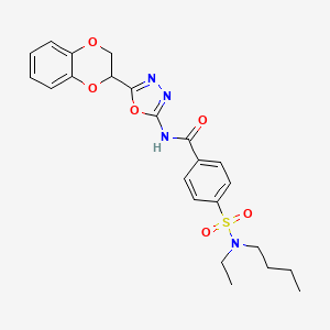 molecular formula C23H26N4O6S B2635833 4-(N-butyl-N-ethylsulfamoyl)-N-(5-(2,3-dihydrobenzo[b][1,4]dioxin-2-yl)-1,3,4-oxadiazol-2-yl)benzamide CAS No. 862809-43-6