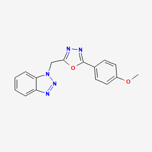molecular formula C16H13N5O2 B2635834 1-{[5-(4-Methoxyphenyl)-1,3,4-oxadiazol-2-yl]methyl}-1H-1,2,3-benzotriazole CAS No. 306990-71-6