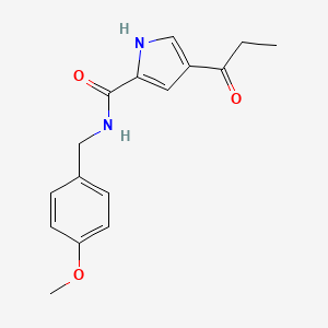 molecular formula C16H18N2O3 B2635840 N-[(4-methoxyphenyl)methyl]-4-propanoyl-1H-pyrrole-2-carboxamide CAS No. 1262222-61-6