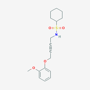 molecular formula C17H23NO4S B2635842 N-(4-(2-methoxyphenoxy)but-2-yn-1-yl)cyclohexanesulfonamide CAS No. 1428364-62-8