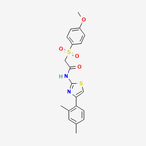 molecular formula C20H20N2O4S2 B2635843 N-(4-(2,4-dimethylphenyl)thiazol-2-yl)-2-((4-methoxyphenyl)sulfonyl)acetamide CAS No. 941988-38-1