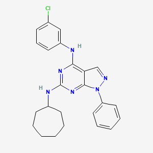 molecular formula C24H25ClN6 B2635845 N4-(3-chlorophenyl)-N6-cycloheptyl-1-phenyl-1H-pyrazolo[3,4-d]pyrimidine-4,6-diamine CAS No. 923677-57-0
