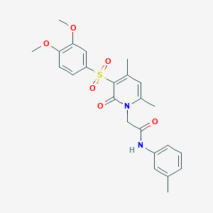 molecular formula C24H26N2O6S B2635849 2-[3-(3,4-dimethoxybenzenesulfonyl)-4,6-dimethyl-2-oxo-1,2-dihydropyridin-1-yl]-N-(3-methylphenyl)acetamide CAS No. 1216583-80-0