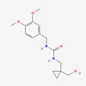 B2635856 1-(3,4-Dimethoxybenzyl)-3-((1-(hydroxymethyl)cyclopropyl)methyl)urea CAS No. 1251609-93-4