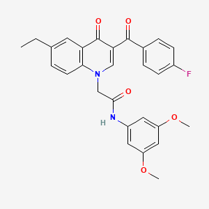 molecular formula C28H25FN2O5 B2635859 N-(3,5-dimethoxyphenyl)-2-[6-ethyl-3-(4-fluorobenzoyl)-4-oxo-1,4-dihydroquinolin-1-yl]acetamide CAS No. 895652-53-6