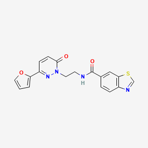 molecular formula C18H14N4O3S B2635874 N-(2-(3-(furan-2-yl)-6-oxopyridazin-1(6H)-yl)ethyl)benzo[d]thiazole-6-carboxamide CAS No. 1226438-28-3