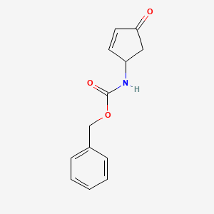 molecular formula C13H13NO3 B2635875 benzyl N-(4-oxocyclopent-2-en-1-yl)carbamate CAS No. 138499-01-1