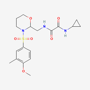 B2635884 N'-cyclopropyl-N-[[3-(4-methoxy-3-methylphenyl)sulfonyl-1,3-oxazinan-2-yl]methyl]oxamide CAS No. 872986-39-5