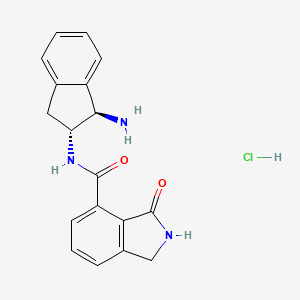 N-[(1R,2R)-1-Amino-2,3-dihydro-1H-inden-2-yl]-3-oxo-1,2-dihydroisoindole-4-carboxamide;hydrochloride
