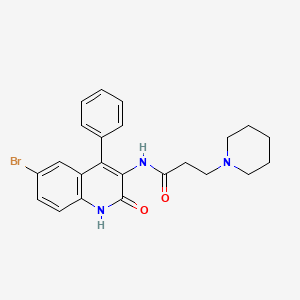 molecular formula C23H24BrN3O2 B2635906 N-(6-bromo-2-oxo-4-phenyl-1,2-dihydroquinolin-3-yl)-3-(piperidin-1-yl)propanamide CAS No. 337481-88-6