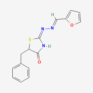 (E)-5-benzyl-2-((E)-(furan-2-ylmethylene)hydrazono)thiazolidin-4-one