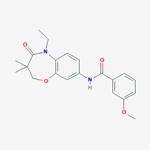 molecular formula C21H24N2O4 B2635910 N-(5-ethyl-3,3-dimethyl-4-oxo-2,3,4,5-tetrahydro-1,5-benzoxazepin-8-yl)-3-methoxybenzamide CAS No. 921868-64-6