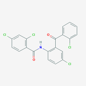 molecular formula C20H11Cl4NO2 B2635913 2,4-dichloro-N-[4-chloro-2-(2-chlorobenzoyl)phenyl]benzamide CAS No. 289504-10-5