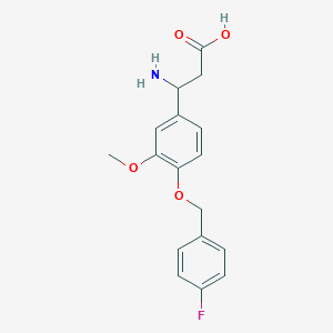 molecular formula C17H18FNO4 B2635914 3-Amino-3-{4-[(4-fluorobenzyl)oxy]-3-methoxyphenyl}propanoic acid CAS No. 773116-36-2