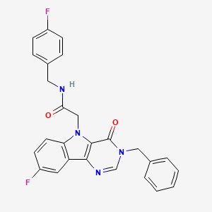 2-(3-benzyl-8-fluoro-4-oxo-3H-pyrimido[5,4-b]indol-5(4H)-yl)-N-(4-fluorobenzyl)acetamide