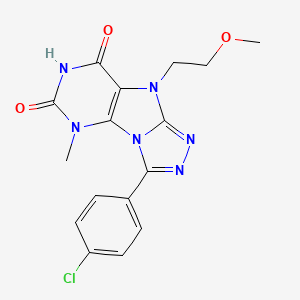 3-(4-chlorophenyl)-9-(2-methoxyethyl)-5-methyl-5H-[1,2,4]triazolo[4,3-e]purine-6,8(7H,9H)-dione