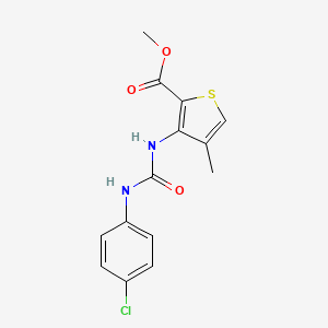 molecular formula C14H13ClN2O3S B2635922 Methyl 3-{[(4-chlorophenyl)carbamoyl]amino}-4-methylthiophene-2-carboxylate CAS No. 1330750-57-6