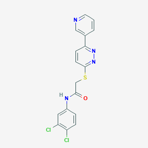 molecular formula C17H12Cl2N4OS B2635928 N-(3,4-dichlorophenyl)-2-{[6-(pyridin-3-yl)pyridazin-3-yl]sulfanyl}acetamide CAS No. 872988-00-6