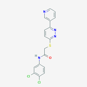 B2635928 N-(3,4-dichlorophenyl)-2-(6-pyridin-3-ylpyridazin-3-yl)sulfanylacetamide CAS No. 872988-00-6