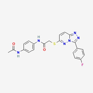 molecular formula C21H17FN6O2S B2635939 N-(4-acetamidophenyl)-2-((3-(4-fluorophenyl)-[1,2,4]triazolo[4,3-b]pyridazin-6-yl)thio)acetamide CAS No. 852374-05-1