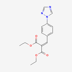 molecular formula C16H17N3O4 B2635953 diethyl 2-{[4-(1H-1,2,4-triazol-1-yl)phenyl]methylene}malonate CAS No. 866157-74-6