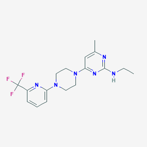 molecular formula C17H21F3N6 B2635957 N-ethyl-4-methyl-6-{4-[6-(trifluoromethyl)pyridin-2-yl]piperazin-1-yl}pyrimidin-2-amine CAS No. 2415457-13-3