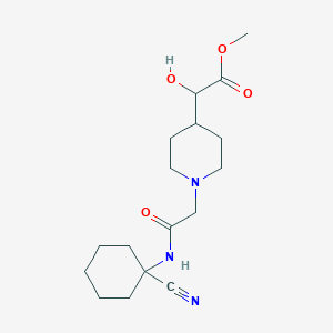 molecular formula C17H27N3O4 B2635971 Methyl 2-(1-{[(1-cyanocyclohexyl)carbamoyl]methyl}piperidin-4-yl)-2-hydroxyacetate CAS No. 1423418-12-5