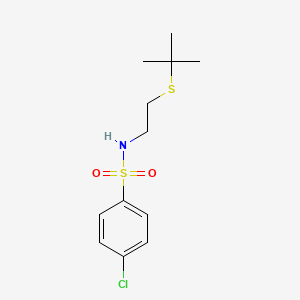 molecular formula C12H18ClNO2S2 B2636004 N-[2-(tert-butylsulfanyl)ethyl]-4-chlorobenzenesulfonamide CAS No. 666699-37-2