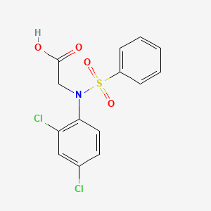 molecular formula C14H11Cl2NO4S B2636014 N-(2,4-Dichlorophenyl)-N-(phenylsulfonyl)glycine CAS No. 318259-92-6