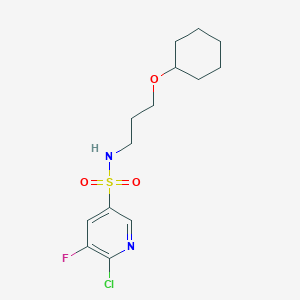 molecular formula C14H20ClFN2O3S B2636017 6-chloro-N-[3-(cyclohexyloxy)propyl]-5-fluoropyridine-3-sulfonamide CAS No. 1808694-18-9