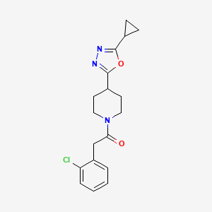 2-(2-Chlorophenyl)-1-(4-(5-cyclopropyl-1,3,4-oxadiazol-2-yl)piperidin-1-yl)ethanone