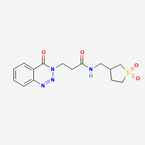N-((1,1-dioxidotetrahydrothiophen-3-yl)methyl)-3-(4-oxobenzo[d][1,2,3]triazin-3(4H)-yl)propanamide