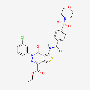 molecular formula C26H23ClN4O7S2 B2636040 Ethyl 3-(3-chlorophenyl)-5-(4-(morpholinosulfonyl)benzamido)-4-oxo-3,4-dihydrothieno[3,4-d]pyridazine-1-carboxylate CAS No. 887224-76-2
