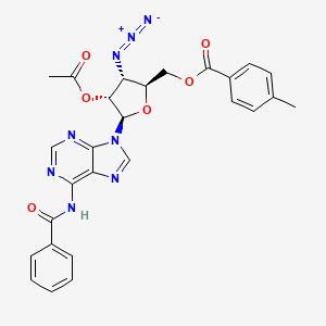 ((2S,3R,4R,5R)-4-acetoxy-3-azido-5-(6-benzamido-9H-purin-9-yl)tetrahydrofuran-2-yl)methyl 4-methylbenzoate