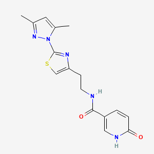 N-(2-(2-(3,5-dimethyl-1H-pyrazol-1-yl)thiazol-4-yl)ethyl)-6-oxo-1,6-dihydropyridine-3-carboxamide