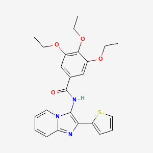 3,4,5-triethoxy-N-(2-thien-2-ylimidazo[1,2-a]pyridin-3-yl)benzamide