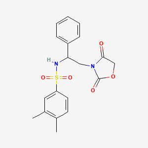 molecular formula C19H20N2O5S B2636092 N-(2-(2,4-dioxooxazolidin-3-yl)-1-phenylethyl)-3,4-dimethylbenzenesulfonamide CAS No. 2034564-81-1