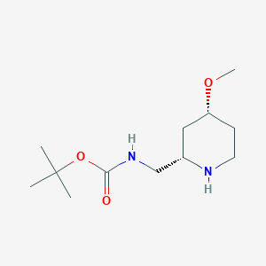 molecular formula C12H24N2O3 B2636100 Tert-butyl N-[[(2S,4R)-4-methoxypiperidin-2-yl]methyl]carbamate CAS No. 2445750-45-6