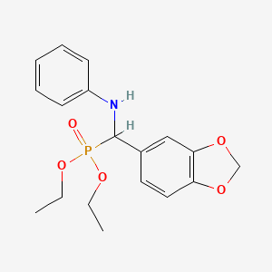 molecular formula C18H22NO5P B2636105 diethyl [(2H-1,3-benzodioxol-5-yl)(phenylamino)methyl]phosphonate CAS No. 269729-26-2