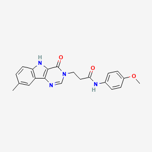 molecular formula C21H20N4O3 B2636146 N-(4-methoxyphenyl)-3-{8-methyl-4-oxo-3H,4H,5H-pyrimido[5,4-b]indol-3-yl}propanamide CAS No. 1105212-51-8