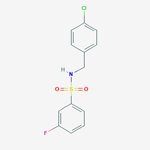 molecular formula C13H11ClFNO2S B263615 N-[(4-chlorophenyl)methyl]-3-fluorobenzenesulfonamide 
