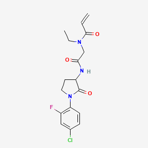 B2636159 N-[2-[[1-(4-Chloro-2-fluorophenyl)-2-oxopyrrolidin-3-yl]amino]-2-oxoethyl]-N-ethylprop-2-enamide CAS No. 2361666-77-3