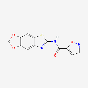 molecular formula C12H7N3O4S B2636160 N-([1,3]dioxolo[4,5-f][1,3]benzothiazol-6-yl)-1,2-oxazole-5-carboxamide CAS No. 941994-10-1