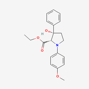 molecular formula C20H23NO4 B2636182 Ethyl (2S,3S)-3-hydroxy-1-(4-methoxyphenyl)-3-phenylpyrrolidine-2-carboxylate CAS No. 1872254-46-0