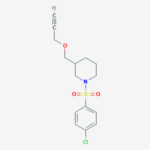 molecular formula C15H18ClNO3S B2636232 1-((4-Chlorophenyl)sulfonyl)-3-((prop-2-yn-1-yloxy)methyl)piperidine CAS No. 1251685-62-7