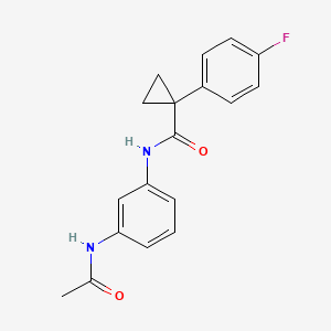 molecular formula C18H17FN2O2 B2636249 N-(3-acetamidophenyl)-1-(4-fluorophenyl)cyclopropane-1-carboxamide CAS No. 1091381-91-7