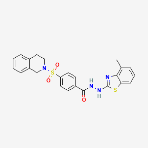 molecular formula C24H22N4O3S2 B2636266 N'-(4-methyl-1,3-benzothiazol-2-yl)-4-(1,2,3,4-tetrahydroisoquinoline-2-sulfonyl)benzohydrazide CAS No. 851978-02-4