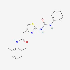 molecular formula C20H20N4O2S B2636272 N-(2,6-dimethylphenyl)-2-{2-[(phenylcarbamoyl)amino]-1,3-thiazol-4-yl}acetamide CAS No. 946325-55-9